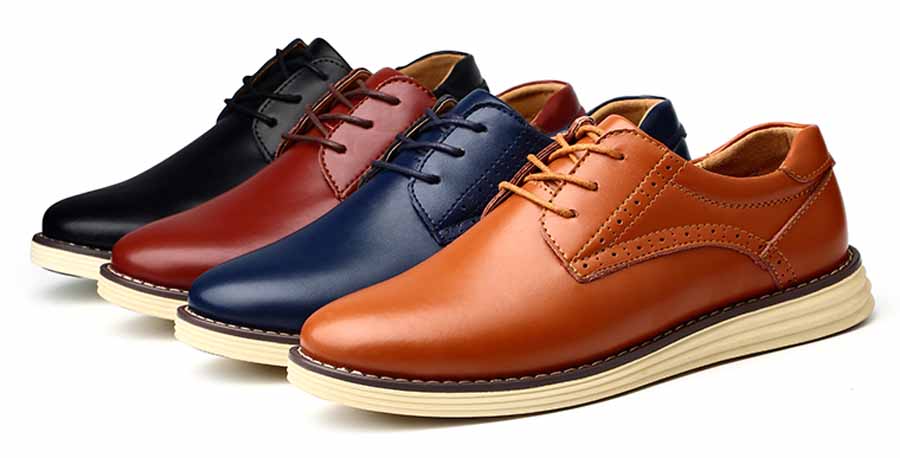 Men's casual classic brogue leather lace up dress shoes