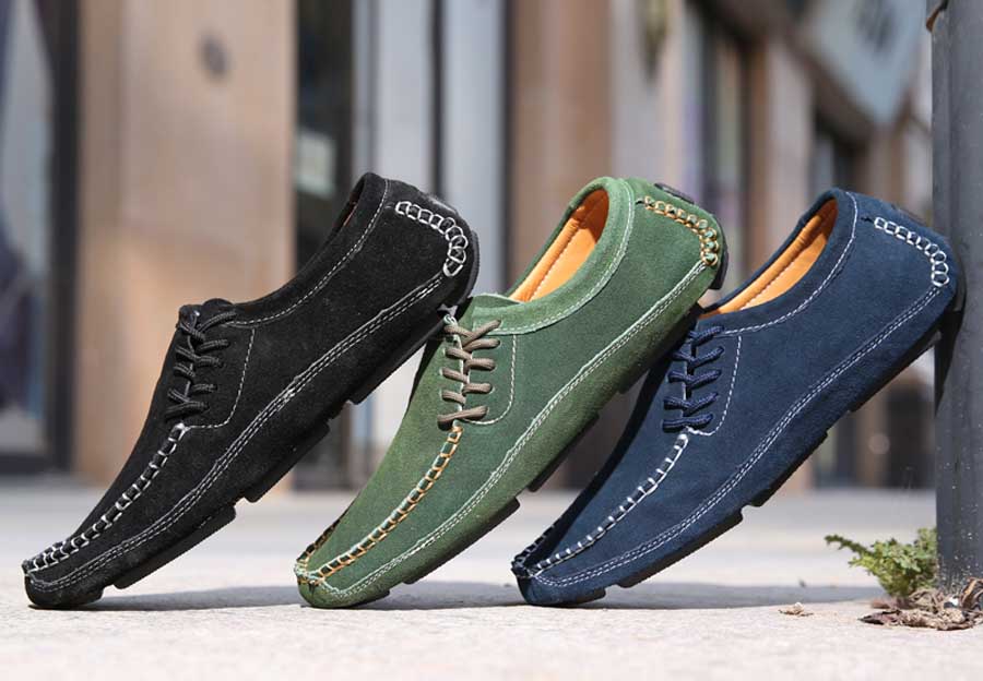Men's urban casual suede leather slip on shoe loafers