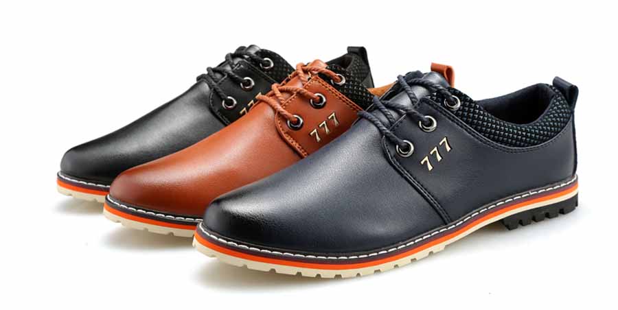 Men's oxford triple 7 leather lace up dress shoes