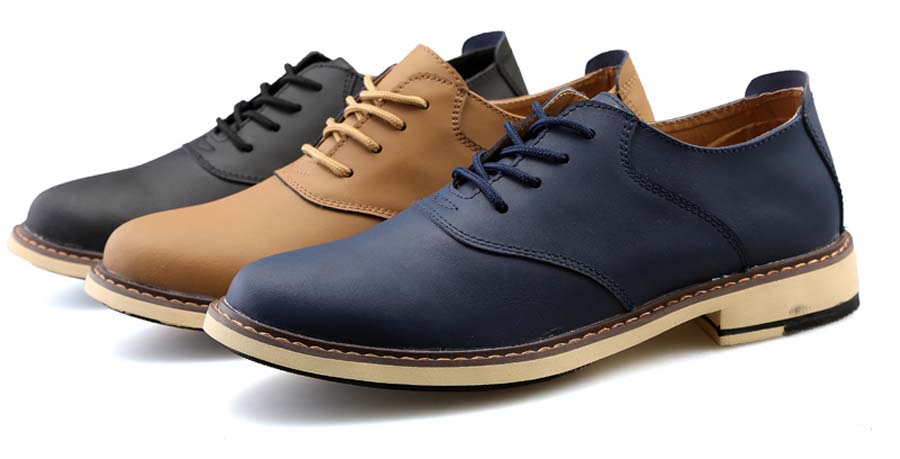 Men's urban leather casual lace up dress shoes