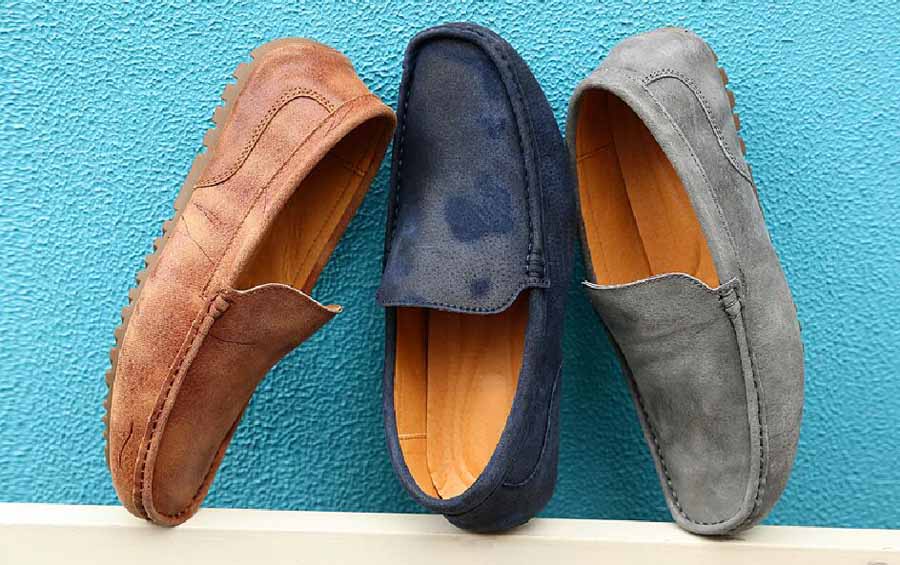 Men's crack pattern retro slip on shoe loafer