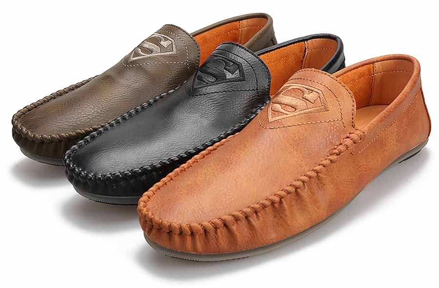 Men's S logo pattern print slip on shoe loafers