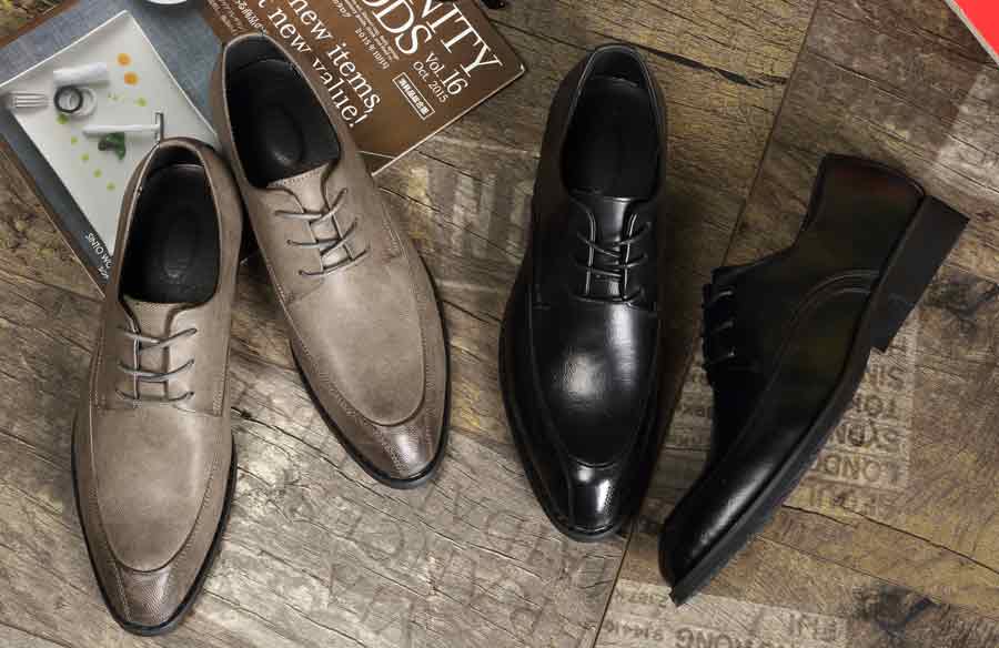 Men's two tone leather derby dress shoes