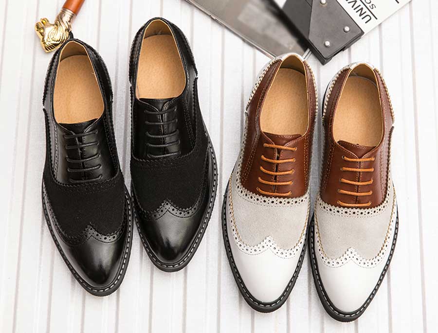 Men's retro brogue oxford leather dress shoes