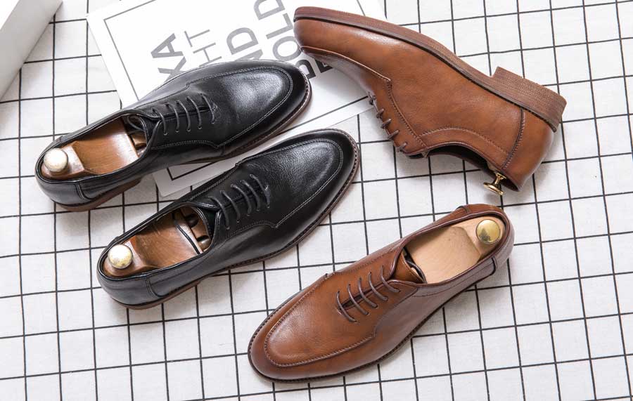 Men's retro leather oxford dress shoes