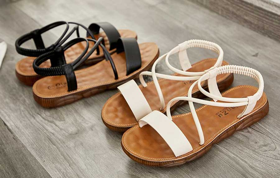 Women's cross strap slip on shoe sandals