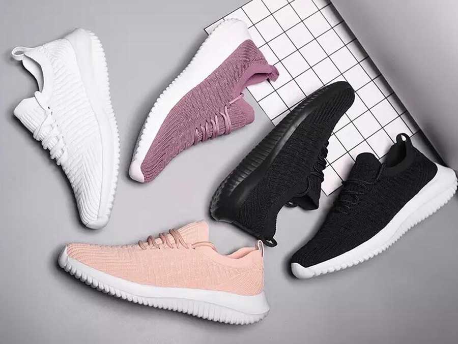 Women's flyknit stripe texture sock like entry shoe sneakers