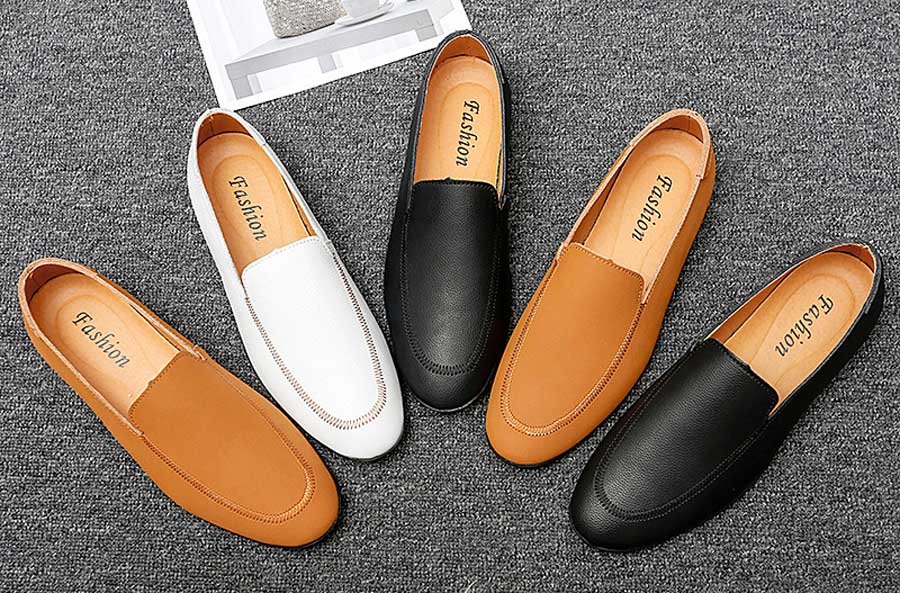 Men's sewing accents plain slip on shoe loafers
