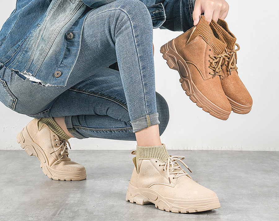 Women's suede casual shoe sneaker boots