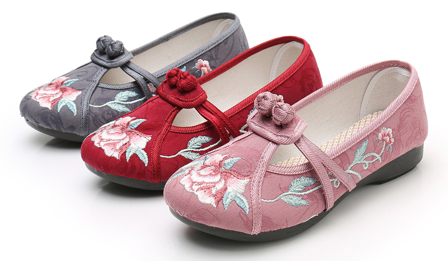 Women's floral pattern low cut slip on shoe loafers
