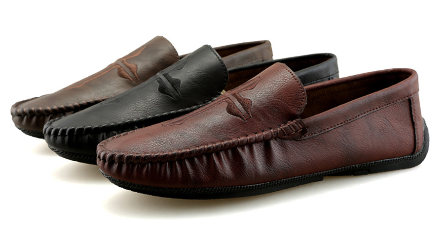 Men's cross pattern slip on shoe loafers