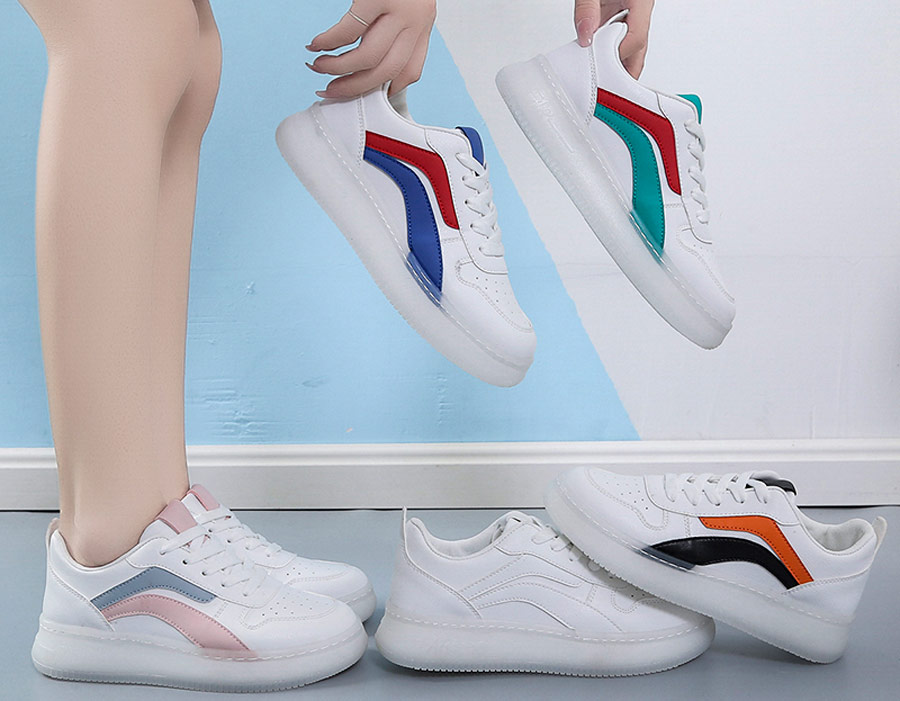 Women's color stripe shoe sneakers