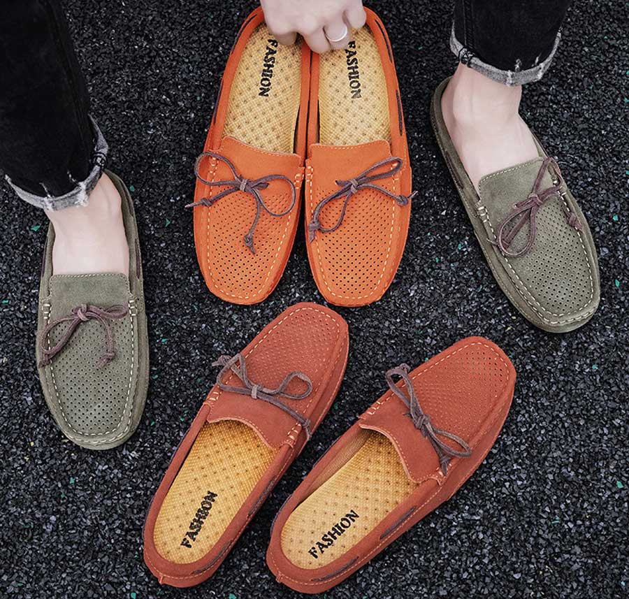 Men's hollow out lace slip on shoe loafers