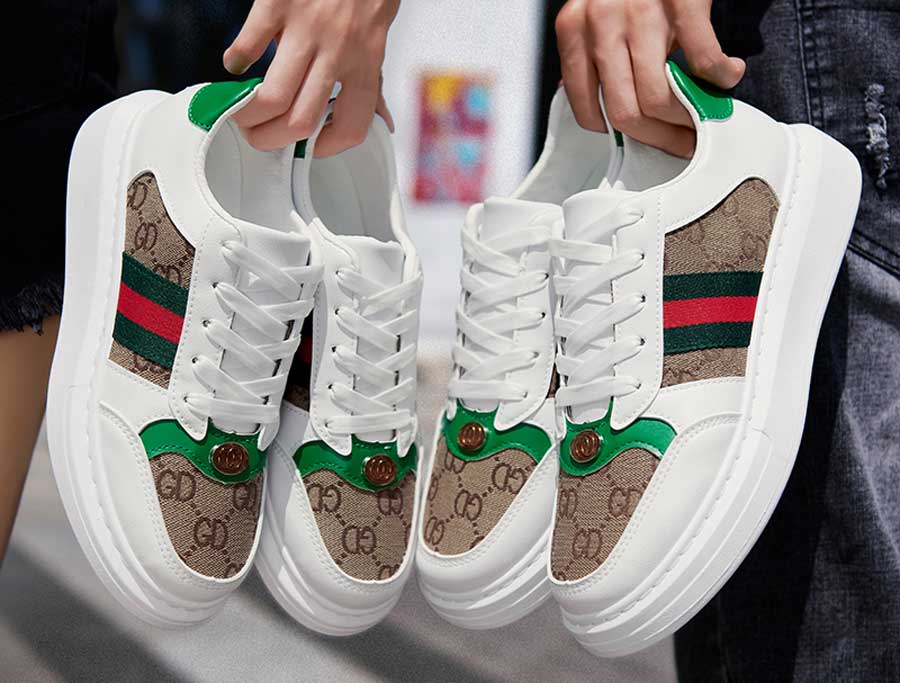 Men's stripe & pattern ornament casual shoe sneakers
