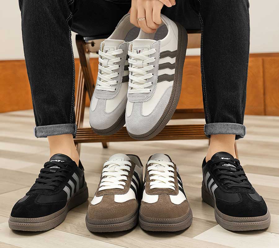 Men's stripe & label print casual shoe sneakers