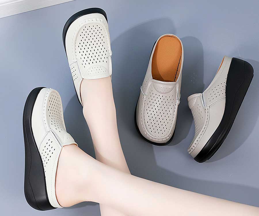 Women's hollow out casual slip on shoe mules