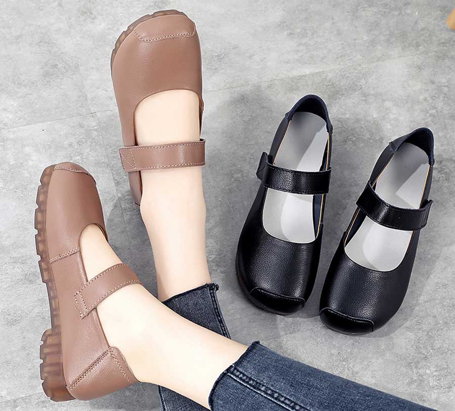 Women's velcro low cut slip on shoe loafers